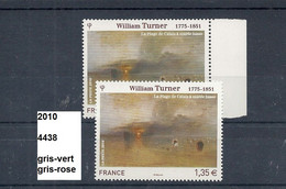 Variété De 2010 Neuf** Y&T N° 4438 Gris-vert & Gris-rose - Unused Stamps