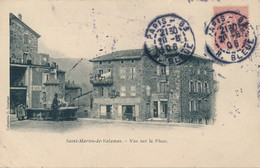 Saint Martin De Valamas (07 Ardèche) Vue Sur La Place - Coll. Courtial Carte Précurseur Circulée 1906 - Saint Martin De Valamas