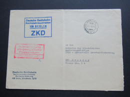 DDR 1970 ZKD Deutsche Reichsbahn Reichsbahnbaudirektion Berlin Roter Stempel Aushändigung Als Gewöhnliche Postsendung - Other & Unclassified