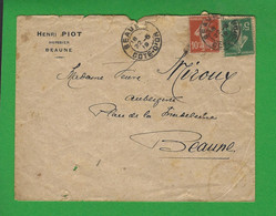 LETTRE COTES D'OR N° 138 137 Obl BEAUNE - 1877-1920: Semi Modern Period