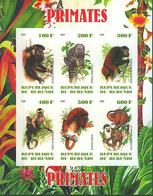 BURUNDI 2009, FAUNA, PRIMATES, COMPLETE, MNH SERIES In SMALL SHEET With GOOD QUALITY, *** - Neufs