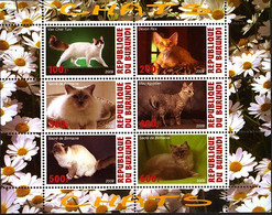 BURUNDI 2009, FAUNA, CATS, COMPLETE, MNH SETS In SMALL SHEET With GOOD QUALITY, *** - Unused Stamps