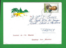 LETTRE ILE MAURICE Thème CHEVAL CHEVAUX COURSE - Pferde