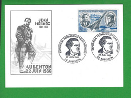 LETTRE  AUBENTON Thème AVION MERMOZ - Avions