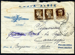 Z2725 ITALIA REGNO 1942 Aerogramma Affrancato Con 3 Valori Imperiale (50 C. Per La Sola Soprattassa Aerea) Da Posta Mili - Storia Postale (Posta Aerea)