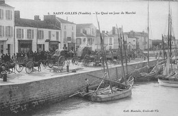 85-SAINT-GILLES-CROIX-DE-VIE-LE QUAI UN JOUR DE MARCHE - Saint Gilles Croix De Vie