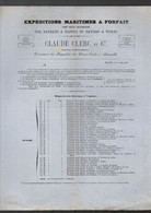 Marseille (13 Bouchesdu Rhône)  Horaires CLAUDE CLERC Transports Italie Et Méditerranée 1860  (PPP29910) - 1800 – 1899