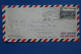 G19 AEF BELLE LETTRE RARE 1956  BRAZZAVILLE A  LORIENT  + AFFRANCH INTERESSANT - Covers & Documents