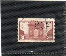 FRANCE    1929-31  Y.T. N° 258  Perforé  Oblitéré - Perforés