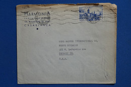 G19 MAROC BELLE LETTRE  1949  CASABLANCA POUR DETROIT USA  + AFFRANCH INTERESSANT - Storia Postale