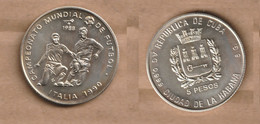 CUBA   5 Pesos (2 Footballers) 1988  Silver (.999) • 6 G • ⌀ 30 Mm KM# 216 - Cuba