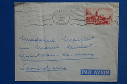 G19 MAROC BELLE LETTRE 1950  POUR MONCEAU FRANCE + AFFRANCH INTERESSANT - Storia Postale