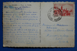 G19 MAROC BELLE CARTE 1950 MEKNES  POUR ST GERMAIN LAYE FRANCE + AFFRANCH INTERESSANT - Storia Postale