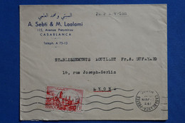 G19 MAROC BELLE LETTRE 1946 CASABLANCA  POUR LYON FRANCE + AFFRANCH INTERESSANT - Brieven En Documenten