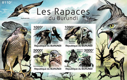 BURUNDI 2011 Mi BL 156B BIRDS OF PREY IMPERFORATED MINT MINIATURE SHEET ** - Blokken & Velletjes