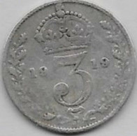 3 Pence Argent 1919 - F. 3 Pence