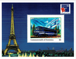 DOMINICA 1999 Mi BL 386 MAINLINE DIESEL LOCOMOTIVE PHILEX FRANCE '99 MINT MINIATURE SHEET ** - Dominica (1978-...)