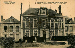 Chéroy * Façade Hôtel De Ville , Mairie * Monument Aux Morts , Sculpteur émile GUILLAUME - Cheroy