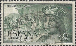 SPAIN 1951 Air. Stamp Day And 500th Birth Anniversary Of Isabella The Catholic - 60c - Isabella The Catholic FU - Usados