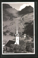 AK Langenbruck, Blick über Die Kirche Auf Grüne Hänge Mit Passstrasse - Langenbruck