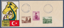 Enveloppe Turquie 3 Timbres Oblitération Hors Des Timbres Truva (Troie) - Other & Unclassified