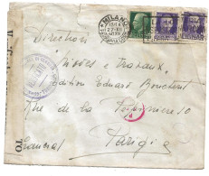 Enveloppe Italie Cachet Milano Cachet Torino Verificato Censura 1940 - Other & Unclassified