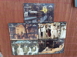 Paul Delvaux Set 5 Phonecards 703 L (Mint,Neuve) Rare - Sans Puce