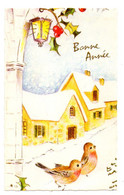 Bonne Année-Nouvel An Mignonnette --1972--illustrateur  ???? - Paysage Enneigé ,.lanterne, Oiseaux.... ..à Saisir - Anno Nuovo
