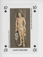 Saint Erasme, Relief Bois Polychrome XVIè S. église Saint Erasme à Wittenheim Alsace (carte à Jouer) Art Religieux - Wittenheim