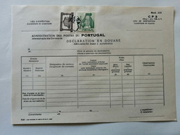 Portugal Declaration Douane Pré-timbré Temple De Diana 1935 Coutumes Nazaré 1941 Export Customs Declaration Pre-stamped - Briefe U. Dokumente