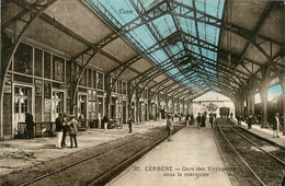 Cerbère * La Gare Des Voyageurs , Sous La Marquise * Ligne Chemin De Fer Des Pyrénées Orientales - Cerbere
