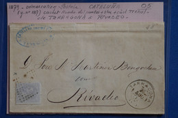 V6 ESPAGNE BELLE LETTRE  1879 CATALUNA TARRAGONA POUR RIVADEO   + AFFRANCH. INTERESSANT - Storia Postale