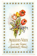 Bonne Année-Nouvel An Mignonnette -1979 -lot De 2 Cartes ( Fleurs,cloches )......à Saisir - Anno Nuovo