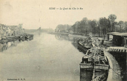 Sens * Péniches Batellerie * Péniche " Cie Générale De Navigation - BOIVIN " * Barge Chaland Sable - Sens