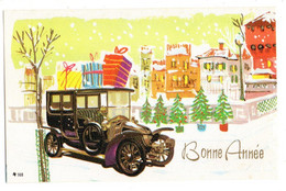 Bonne Année-Nouvel An Mignonnette -1980 - Paysage De Ville ,voiture Ancienne.....à Saisir - Nieuwjaar