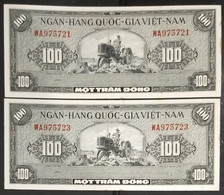 02 South Viet Nam Vietnam 100 Dong UNC Banknote Notes 1955 - Pick # 8 / 02 Photos - Viêt-Nam