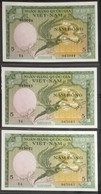 Lot Of 03 South Viet Nam Vietnam 5 Dong UNC Consecutive Banknote Notes 1955 - Pick # 2 - Viêt-Nam