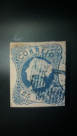 D.MARIA II - MARCOFILIA - 1ªREFORMA (61) GUIMARÂES EM COR AZUL - Used Stamps