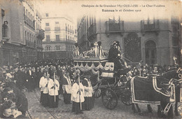 CPA 35 RENNES 1910 OBSEQUES DE LA SA GRANDEUR Mgr GUILLOIS CHAR FUNEBRE (cliché Rare - Rennes