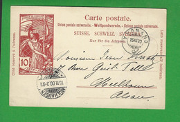 ENTIERS POSTAUX SUISSE Obl YVDNANO - Enteros Postales