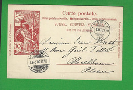 ENTIERS POSTAUX SUISSE Obl YVDNANO - Stamped Stationery