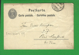 ENTIERS POSTAUX SUISSE Obl BASEL - Lettres & Documents