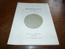 Catalogue Collection Coppens Monnaies En Or Argent Et Bronze Hôtel Drouot 1961 - Andere & Zonder Classificatie