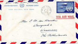 ONU NEW-YORK. N°3 Sur Enveloppe Ayant Circulé En 1952. Hirondelle. - Rondini