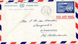 ONU NEW-YORK. N°3 Sur Enveloppe Ayant Circulé En 1952. Hirondelle. - Hirondelles