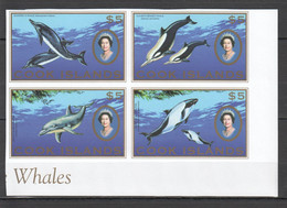 YY743 !!! IMPERFORATE COOK ISLANDS DOLPHINS WHALES 1SET MNH - Delfines