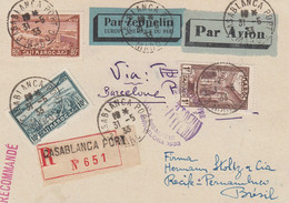 Zeppelin - 1933 - Maroc - Carte Du 31/05/1933 - Vers Le Brésil - Zeppelins