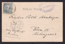 Portugal: Picture Postcard Funchal Madeira To Austria 1901, 1 Stamp, Cancel Reid's New Hotel, Via England (minor Damage) - Funchal