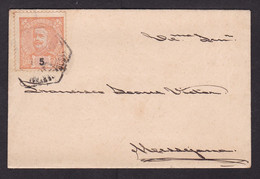 Portugal: Small Cover, 1 Stamp, King (minor Discolouring) - Other & Unclassified