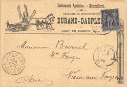 CPA 55 LIGNY EN BARROIS  INSTRUMENTS AGRICOLES QUINCAILLERIE  DURAND - DAUPLED ?  Rare Carte Postale De 1892 - Ligny En Barrois